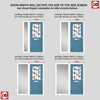Premium Composite Entrance Door Set with One Side Screen - Mulsanne 1 Diamond Grey Glass - Shown in Pastel Blue