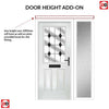 Premium Composite Front Door Set with One Side Screen - Mulsanne 1 Diamond Black Glass - Shown in White