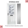 Premium Composite Front Door Set with One Side Screen - Mulsanne 1 Diamond Black Glass - Shown in White
