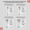Premium Composite Front Door Set with One Side Screen - Mulsanne 1 Diamond Black Glass - Shown in White