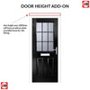 Premium Composite Front Door Set - Mulsanne 1 Geo Bar Mayflower Glass - Shown in Black