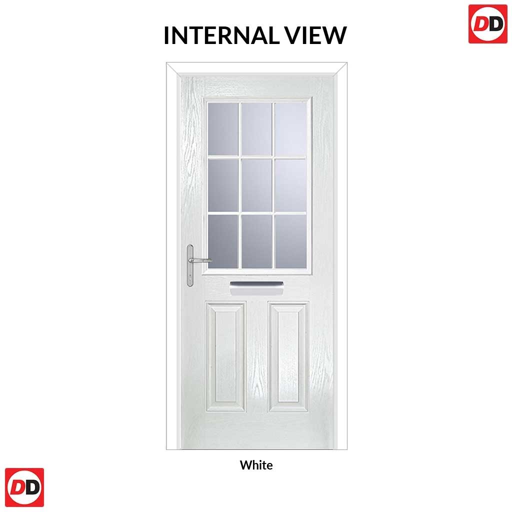 Premium Composite Front Door Set Mulsanne 1 Geo Bar Cotswold Glass