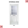 Premium Composite Front Door Set - Mulsanne 1 Geo Bar Cotswold Glass - Shown in Blue