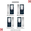 Premium Composite Entrance Door Set with One Side Screen - Mulsanne 1 Kupang Blue Glass - Shown in Blue