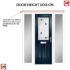 Premium Composite Front Door Set with Two Side Screens - Mulsanne 1 Kupang Blue Glass - Shown in Blue