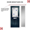 Premium Composite Front Door Set with One Side Screen - Mulsanne 1 Kupang Blue Glass - Shown in Blue