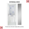 Premium Composite Entrance Door Set with One Side Screen - Mulsanne 1 Kupang Blue Glass - Shown in Blue