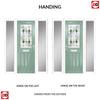 Premium Composite Front Door Set with Two Side Screens - Mulsanne 1 Laptev Green Glass - Shown in Chartwell Green