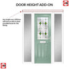 Premium Composite Front Door Set with Two Side Screens - Mulsanne 1 Laptev Green Glass - Shown in Chartwell Green