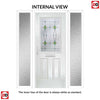 Premium Composite Front Door Set with Two Side Screens - Mulsanne 1 Laptev Green Glass - Shown in Chartwell Green