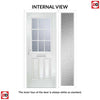 Premium Composite Front Door Set with One Side Screen - Mulsanne 1 Geo Bar Mayflower Glass - Shown in Black
