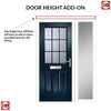 Premium Composite Front Door Set with One Side Screen - Mulsanne 1 Geo Bar Cotswold Glass - Shown in Blue