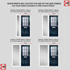 Premium Composite Front Door Set with One Side Screen - Mulsanne 1 Geo Bar Cotswold Glass - Shown in Blue