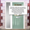Premium Composite Front Door Set with One Side Screen - Mulsanne 1 Geo Bar Clear Glass - Shown in Chartwell Green