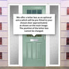 Premium Composite Front Door Set with Two Side Screens - Mulsanne 1 Geo Bar Clear Glass - Shown in Chartwell Green