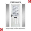 Premium Composite Front Door Set with Two Side Screens - Mulsanne 1 Diamond Black Glass - Shown in White