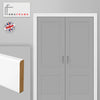 Thru Simple White Primed Facings - Two Full Sets for One Double Door