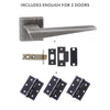 Forme Naxos Designer Lever on Minimal Square Rose - Urban Graphite Handle Pack