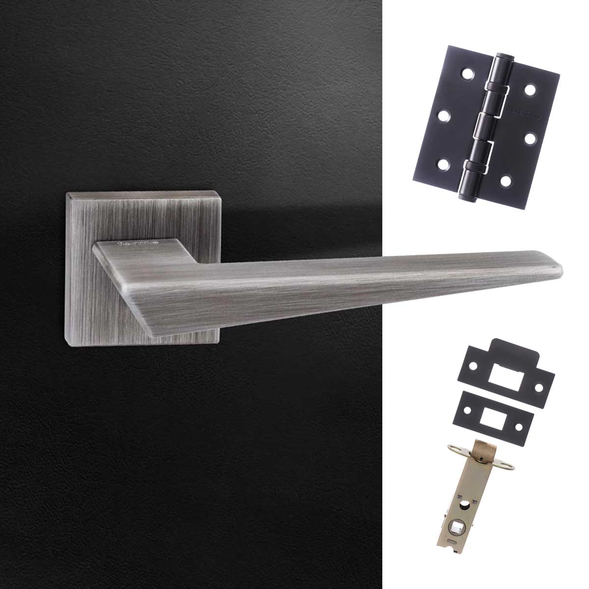 Forme Naxos Designer Lever on Minimal Square Rose - Urban Graphite Handle Pack