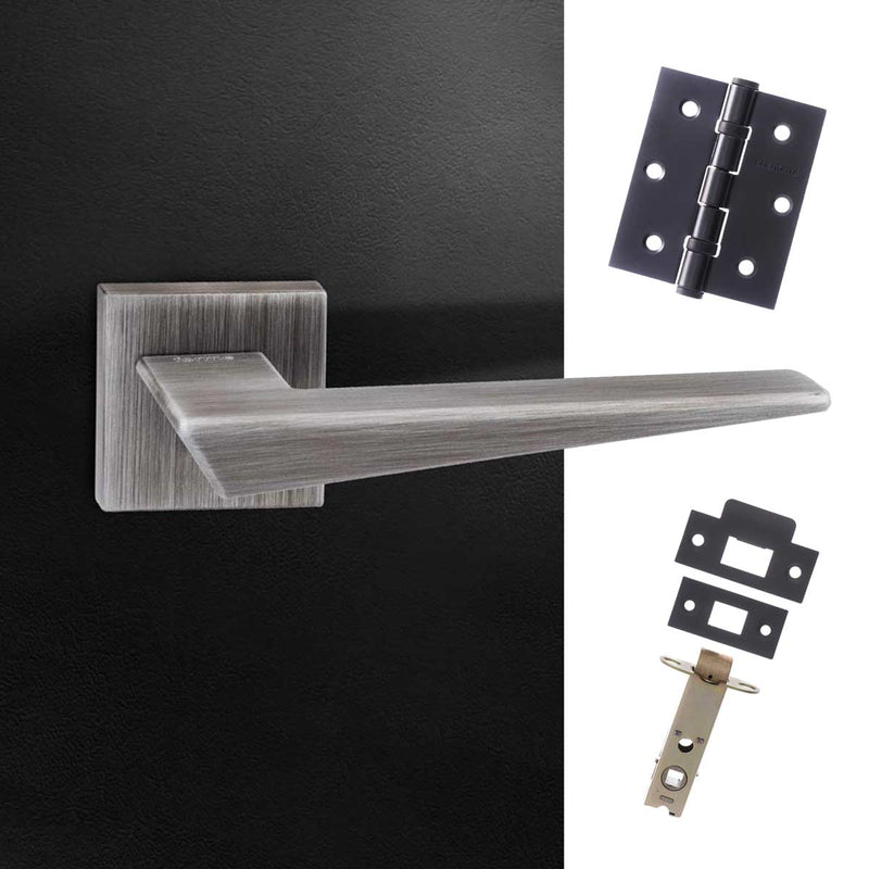 Forme Naxos Designer Lever on Minimal Square Rose - Urban Graphite Handle Pack