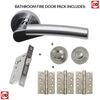 Neptune Bathroom Door Handle Pack - Polished Chrome - Satin Chrome