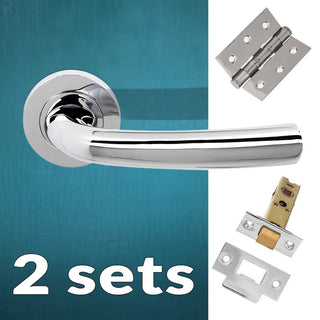 Image: Two Pack Nevada Status Lever on Round Rose - Polished Chrome Handle