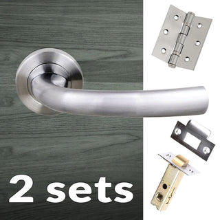 Image: Two Pack Nevada Status Lever on Round Rose - Satin Chrome Handle
