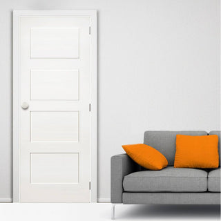Image: Coventry White Primed Shaker Fire Door - 1/2 Hour Fire Rated