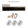 Tupai Rapido VersaLine Tobar Fire Lever on Long Rose - Pearl Black Decorative Plate - Pearl Nickel Handle Pack