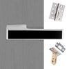 Tupai Rapido VersaLine Tobar Fire Lever on Long Rose - Pearl Black Decorative Plate - Satin Chrome Handle Pack