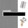 Tupai Rapido VersaLine Tobar Fire Lever on Long Rose - Pearl Black Decorative Plate - Satin Chrome Handle Pack