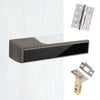 Tupai Rapido VersaLine Tobar Fire Lever on Long Rose - Pearl Black Decorative Plate - Titanium Handle Pack