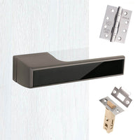 Tupai Rapido VersaLine Tobar Fire Lever on Long Rose - Pearl Black Decorative Plate - Titanium Handle Pack