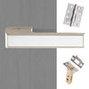 Tupai Rapido VersaLine Tobar Fire Lever on Long Rose - Polished Stainless Steel Decorative Plate - Pearl Nickel Handle Pack
