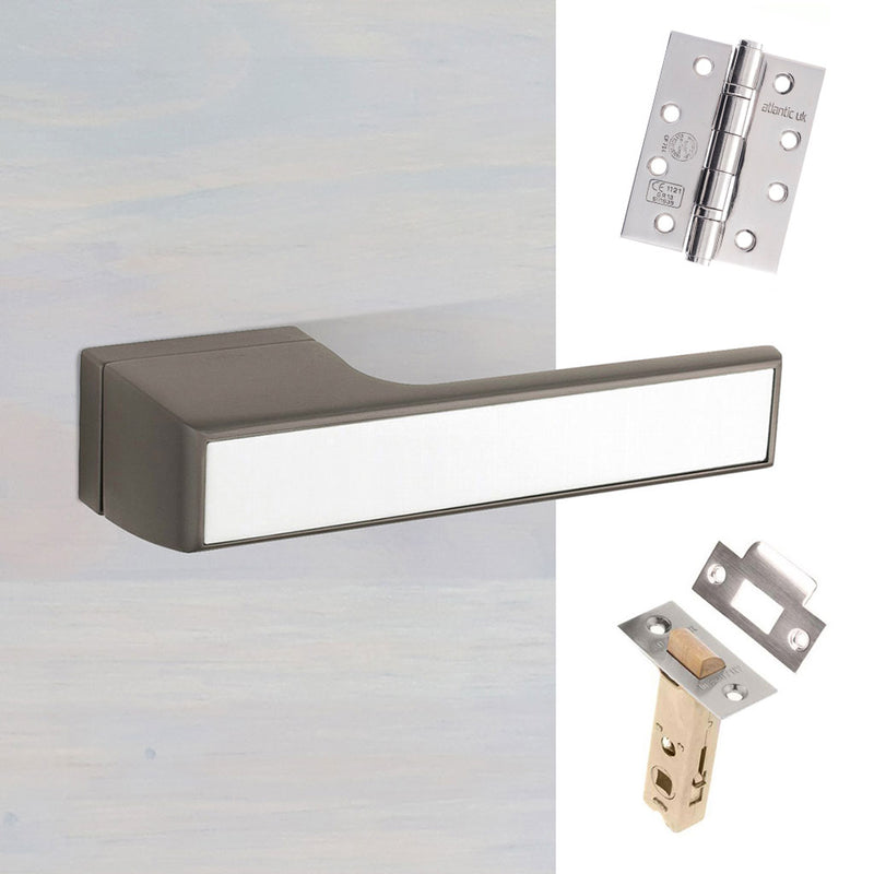 Tupai Rapido VersaLine Tobar Fire Lever on Long Rose - White Decorative Plate - Titanium Handle Pack