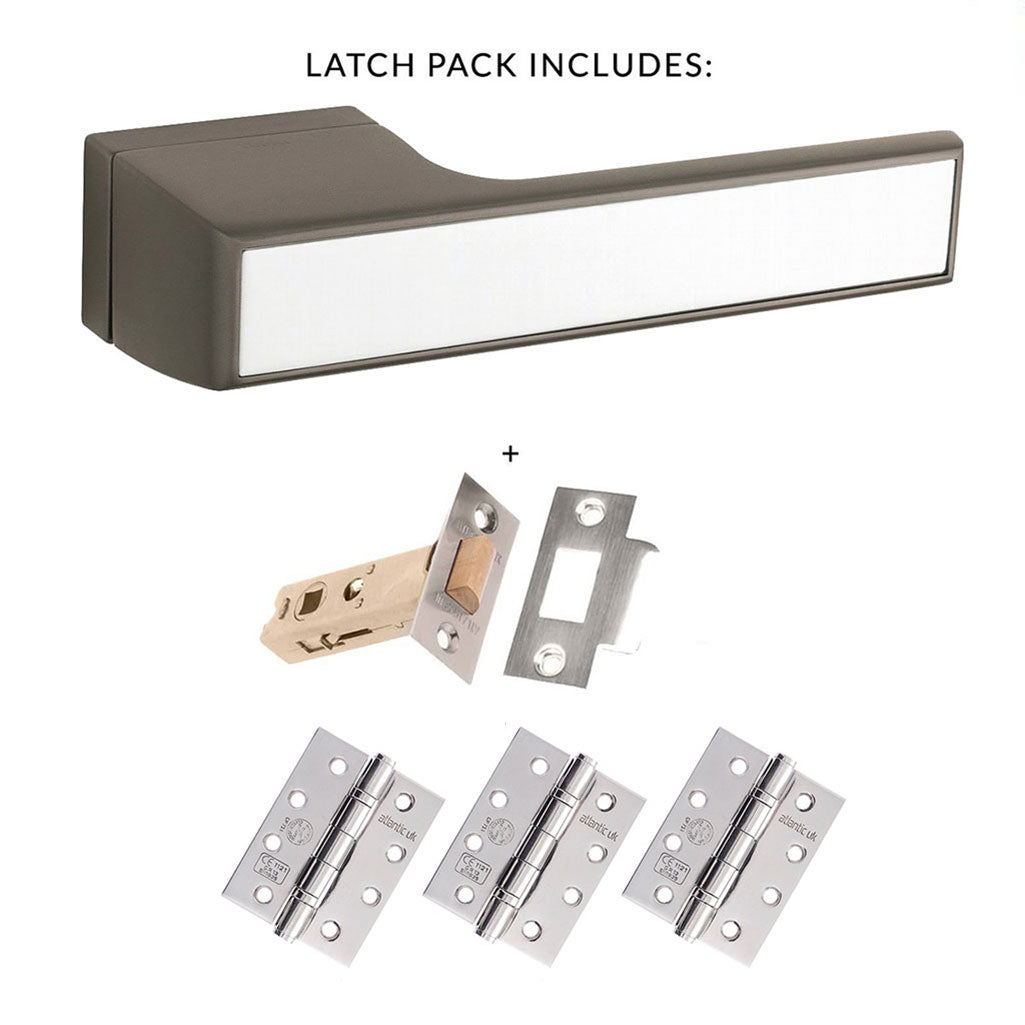 Tupai Rapido VersaLine Tobar Fire Lever on Long Rose - White Decorative Plate - Titanium Handle Pack