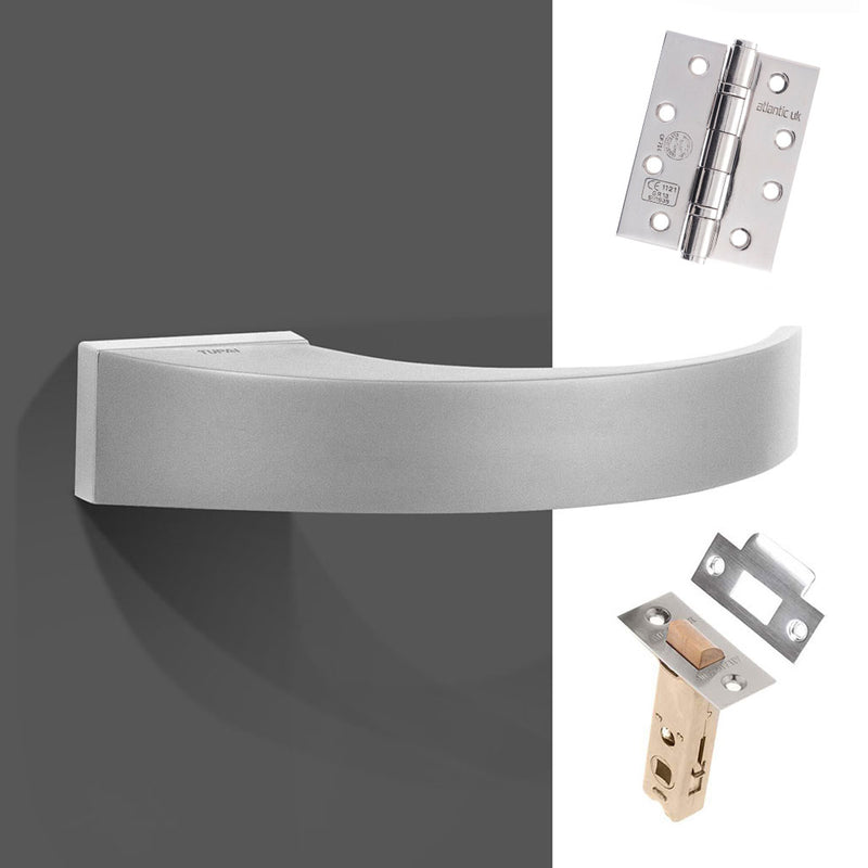 Tupai Rapido RetaLine Sabrosa Designer Fire Lever on Long Rose - Satin Chrome Handle Pack