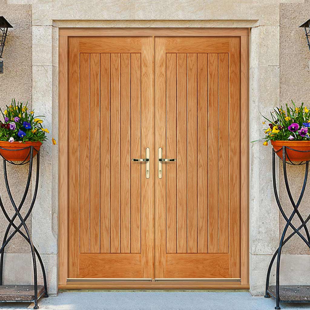 Norfolk Exterior Oak Double Door and Frame Set, From LPD Joinery