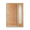 Norfolk Flush Exterior Oak Door and Frame Set - Frosted Double Glazing - One Side Screen, From LPD Joinery