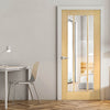 Norwich Real American Oak Veneer Internal Door - Clear Bevelled Glass - Unfinished