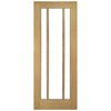 Bespoke Norwich Real American Oak Veneer Internal Door - Clear Bevelled Glass - Unfinished