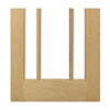 Norwich Real American Oak Veneer Door Pair - Clear Bevelled Glass - Unfinished