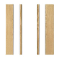 Norwich Real American Oak Veneer Double Evokit Pocket Door Detail - Clear Bevelled Glass - Unfinished
