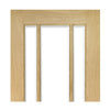 Norwich Real American Oak Veneer Door Pair - Clear Bevelled Glass - Unfinished