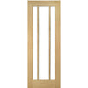 Norwich Real American Oak Veneer Door Pair - Clear Bevelled Glass - Unfinished
