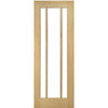Pass-Easi Three Sliding Doors and Frame Kit - Norwich Real American Oak Veneer Door - Clear Bevelled Glass - Unfinished