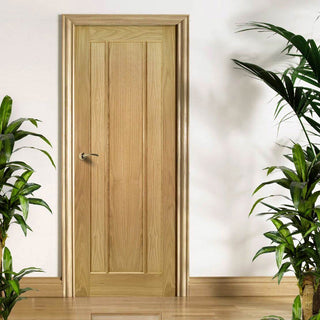 Image: Bespoke Norwich Real American Oak Veneer Internal Door - Unfinished