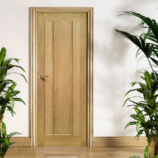 Image: Norwich Real American Oak Veneer Door - Unfinished