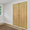 Bespoke Norwich Real American Oak Veneer Internal Door Pair - Unfinished