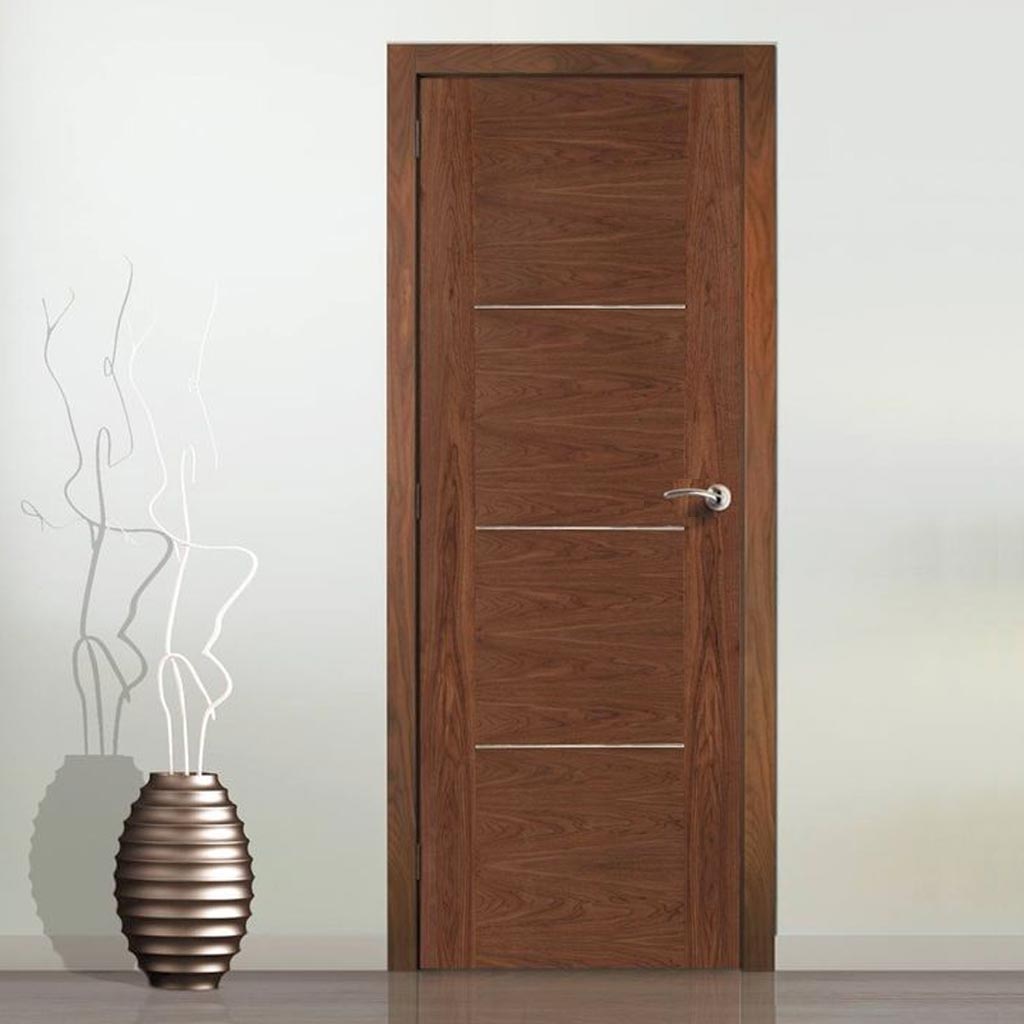 OUTLET - Flush Walnut Fire Door - 1/2 Hour Fire Rated - Prefinished - Some Small Dents
